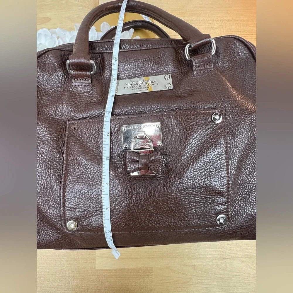 BRIGHTON MY FLAT IN LONDON BROKER COGNAC DOMED BOWLER STYLE HANDBAG - Picture 10 of 13